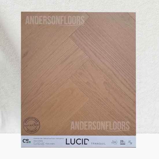 Canadian Standard, LUCID Herringbone 5” x 3/4" Engineered Hardwood - Tranquil Canadian Standard, LUCID Herringbone 5” x 3/4" Engineered Hardwood - Tranquil
